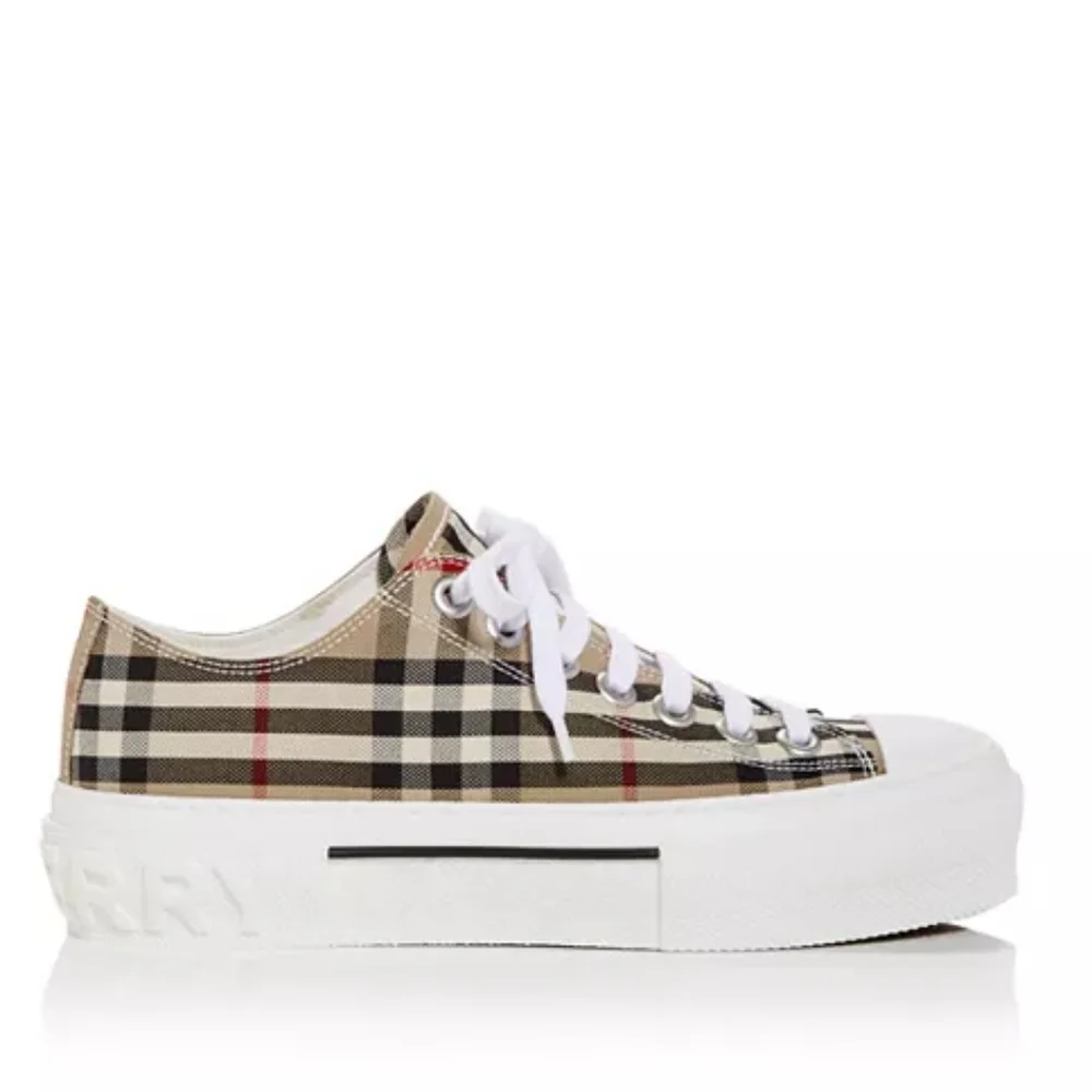 NEW! Burberry Jack Vintage Check Platform Low Top Sneakers Size 5.5 - Picture 16 of 16